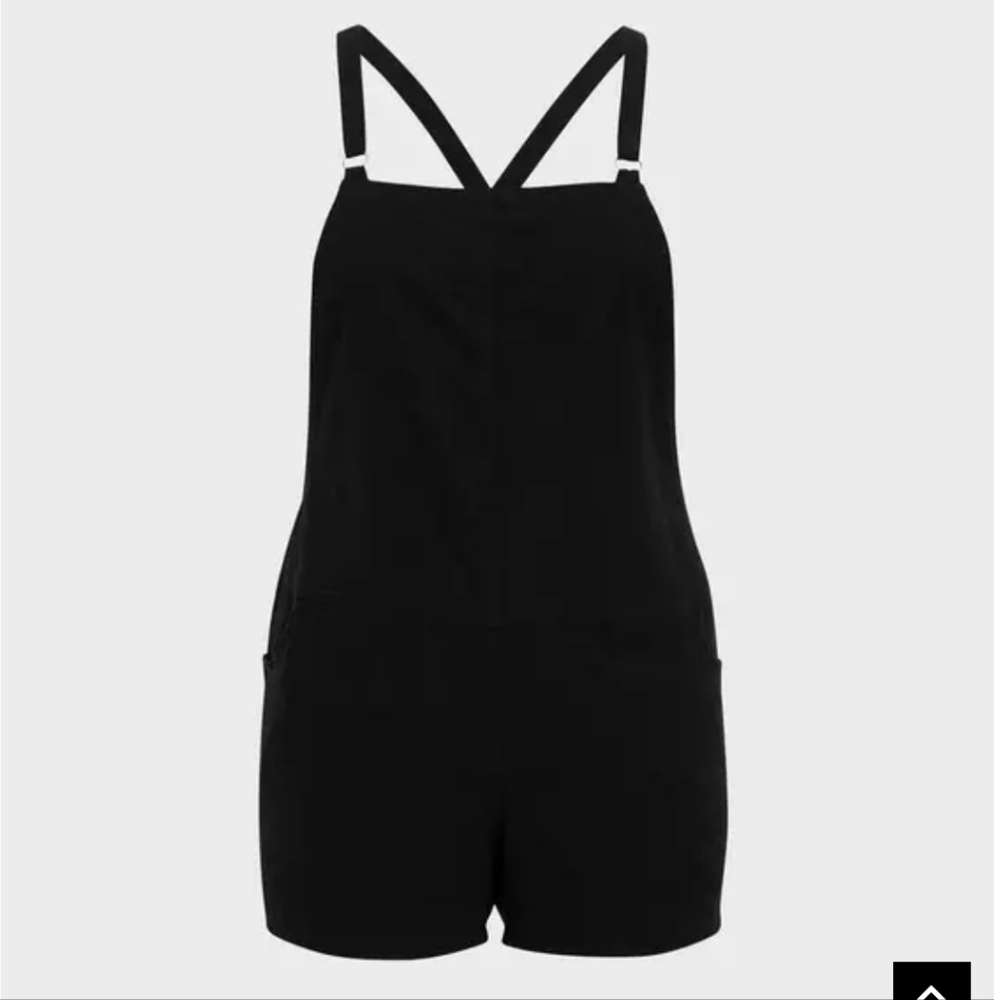 Torrid Black Strwtch Linen Shortall